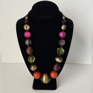 Custom Made Chunky Multicolor Beads 20” Necklace